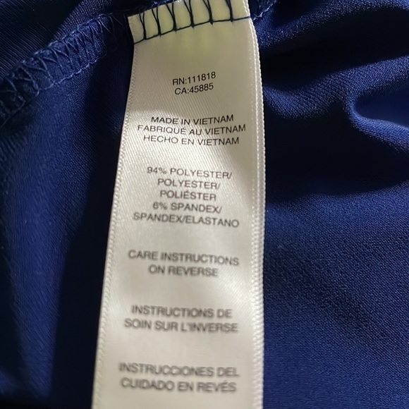 Michael Kors Long Sleeve Blue Cascade Wrap Dress - Picture 8 of 8